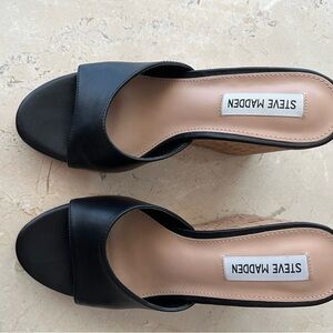 Steve Madden Black Wedge Shoes Versatile Design